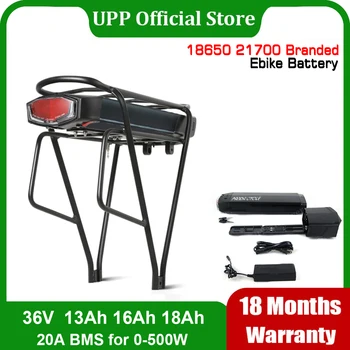 Batteria Ebike 36V 17.5Ah 13AH 15H Batteria per bicicletta elettrica per portapacchi posteriore 18650 Confezione per kit motore 36V 250W 350W 500W
