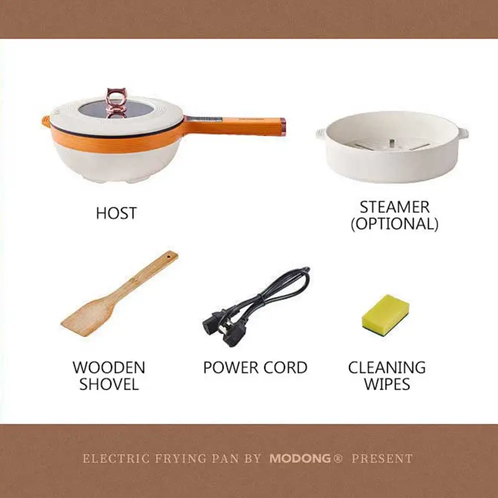 Electric frying pan, non-stick, intelligent household multifunctional electric chafing pan, cooking, frying, electric frying pan