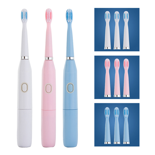 Electric Toothbrush With 4PCS Replacement Brush Heads 32000 High Frequency Sonic Vibration IPX7 Waterproof Toothbrush