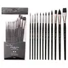 Professional Nylon Hair Wood Handle Watercolor Gouache Oil painting Face Body Paint Art Brush Set 1