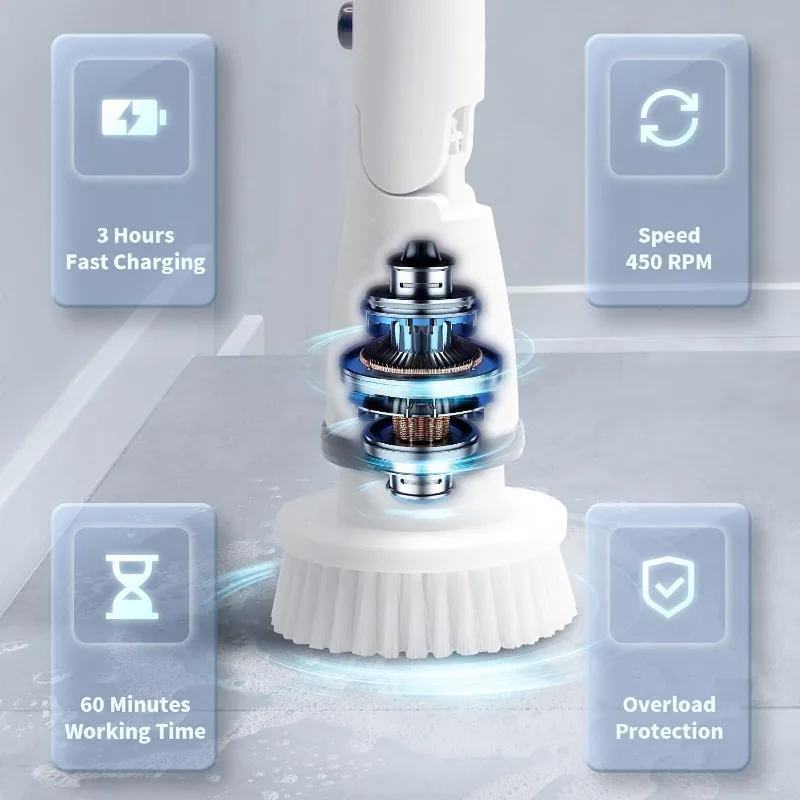 Electric Spin Brush, Cordless for Home Scrubber 6 Sea7d628d984940f5991b043c3986ef11a