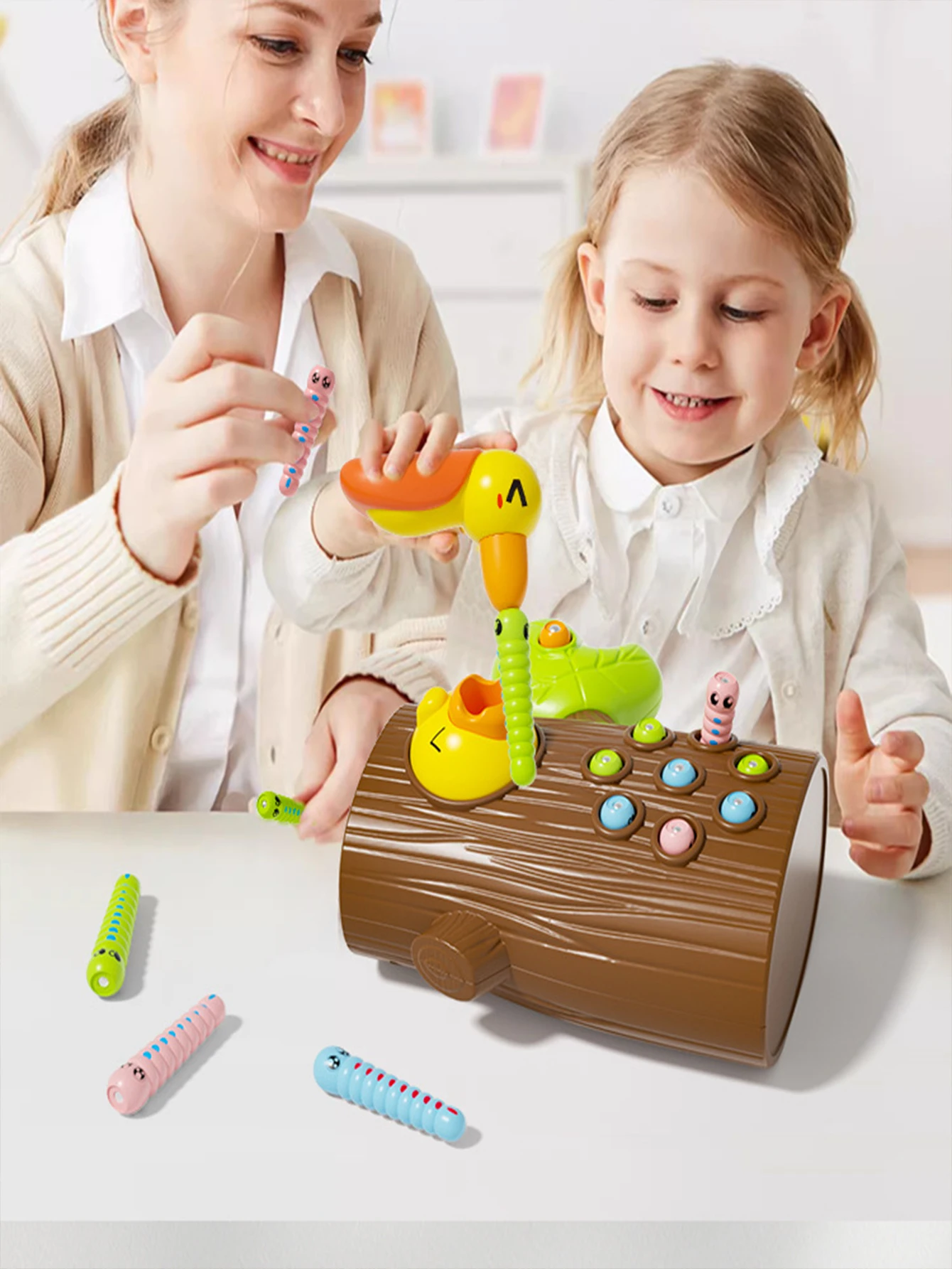 Woodpecker Fish Toys for Kids Bug Catching Small Game Bird Bug Catching Magnetic Education Early Education Training Exercise Toy 6