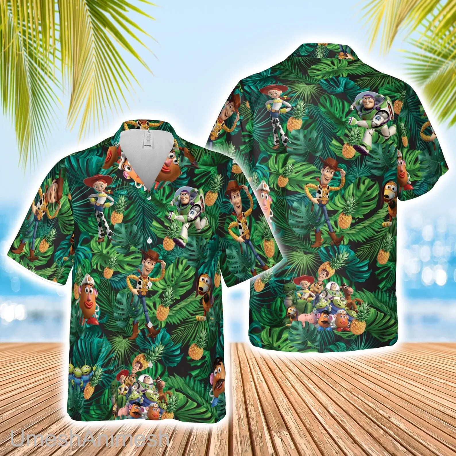 Toy Story Hawaiian Shirts Fashion Men Women Button Up Short Sleeve Shirts Disney Hawaiian Shirts Casual Beach Shirts Party Shirt 6