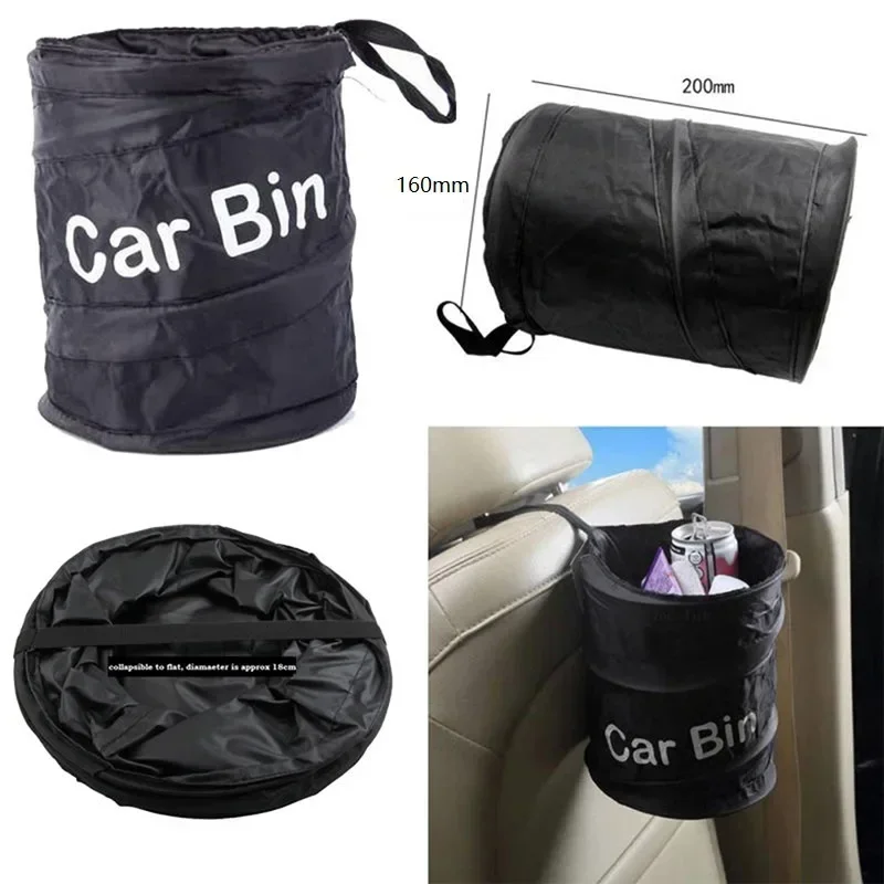 

Collapsible Black Car Trash Can Pack Trash Bag Rubbish Waste Bin for Little Leak Proof Car Cooler Bag Garbage Bag Wastebasket