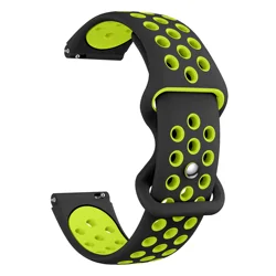 Breathable Round Hole Smartwatch Strap Wristband for Oneplus Watch 3 43mm (Green)