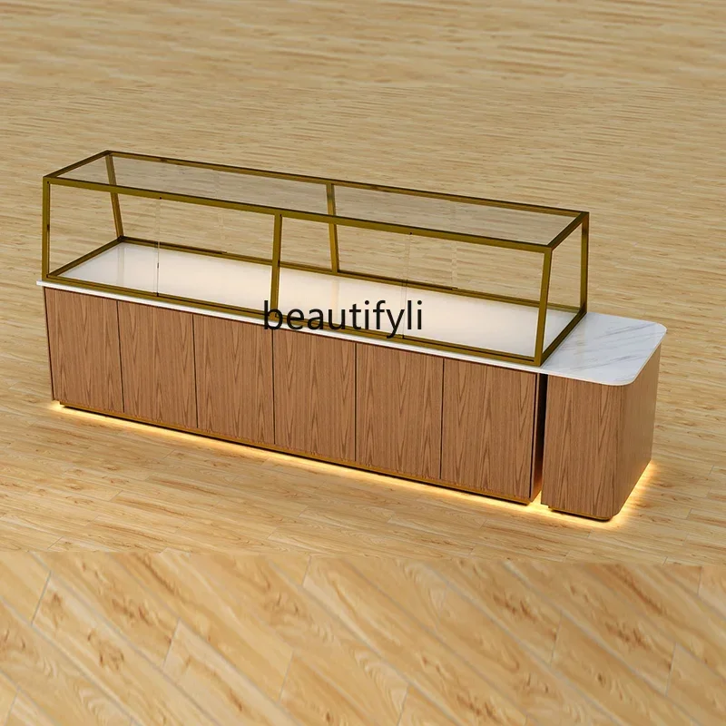 Bread Display Cabinets Arc Glass Log Wind Island Cabinet Multi-Layer Display Shelf