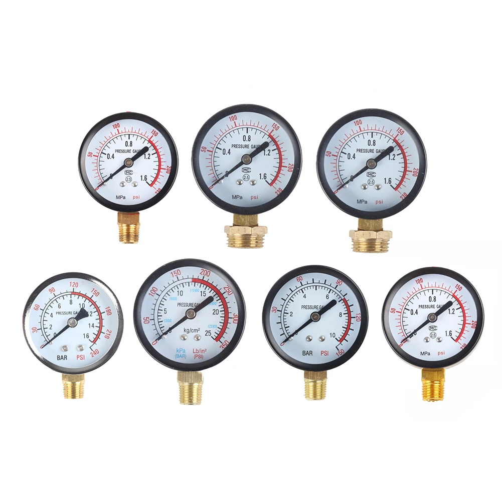 Pressure Gauge Pressure Gauge Y60 0-1.6Mpa 0-230PSI Pool Filter Water Pressure Gauge Meter For Air Compressor Air Pump Parts
