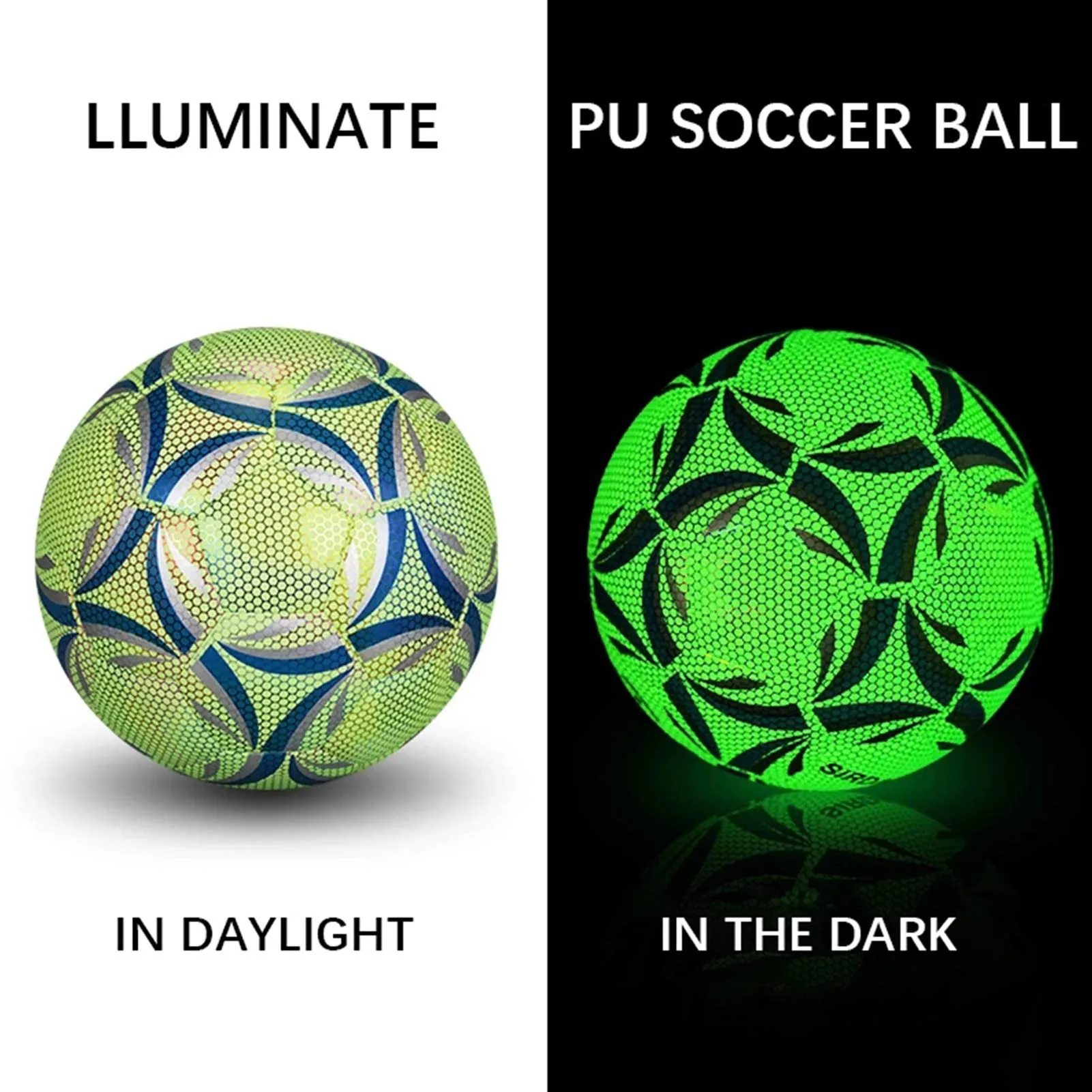 Reflective Football LED Training Soccer Luminous Fluorescent Reflective Cool Luminous No. 5 No. 4 Football For Child Adult view 2