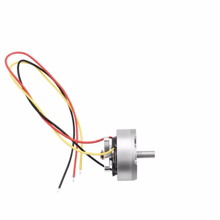 Moteur de bras pour DJI FPV démonté, avec stator et rotor séparés sur fond blanc.