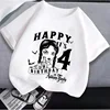 2025 New  Wednesday Addams Children Clothing Anime Summer Girls Birthday Number T-shirt Cartoon Clothes Kids Top Gift New 4