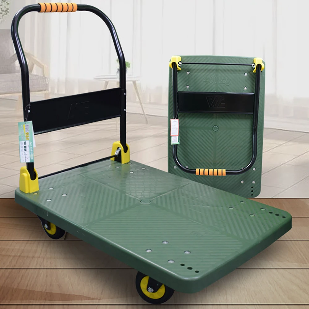 Home Large Foldable Push Cart 330 lbs. Capacity Moving Platform Hand Truck Heavy Duty Space Saving Collapsible Heavy Rolling