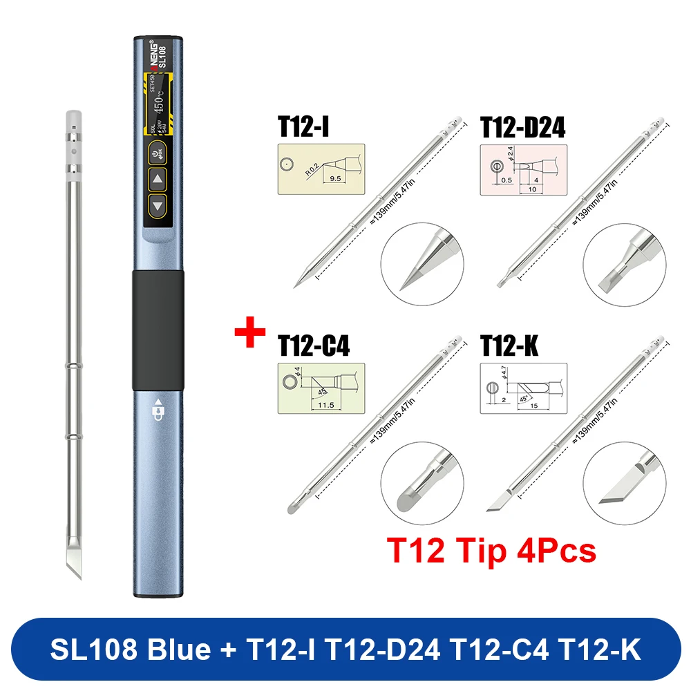 SL108 T12 Soldering Iron Portable 96w 100-450°C Adjustable Temperature Digital S