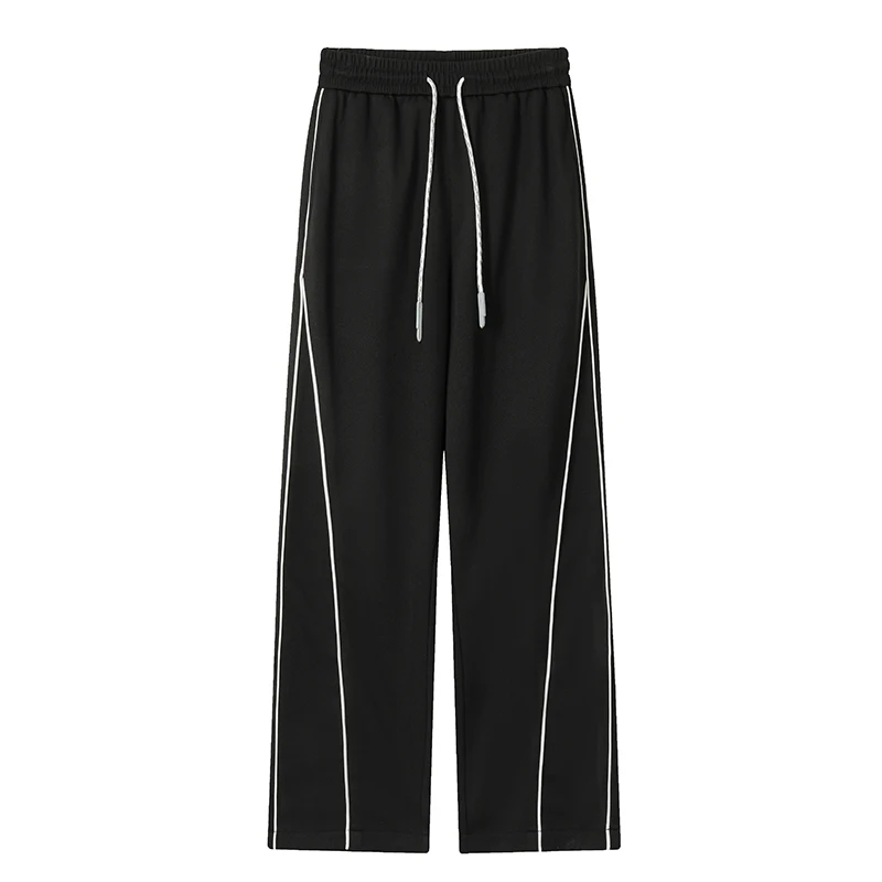 Clean Fit Sweatpants for Men Trendy Side Piping Spliced Straight Leg Pants All-matching Casual Jogging Outdoor Trouser 5