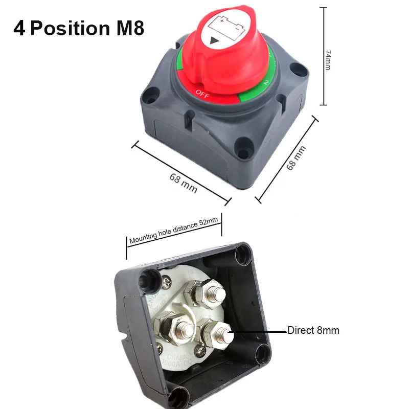 Interruptor de desconexión de batería automática para coche, Selector de  batería de 2/3 posiciones, 12V, 24V, marino, 200A, 300A - AliExpress