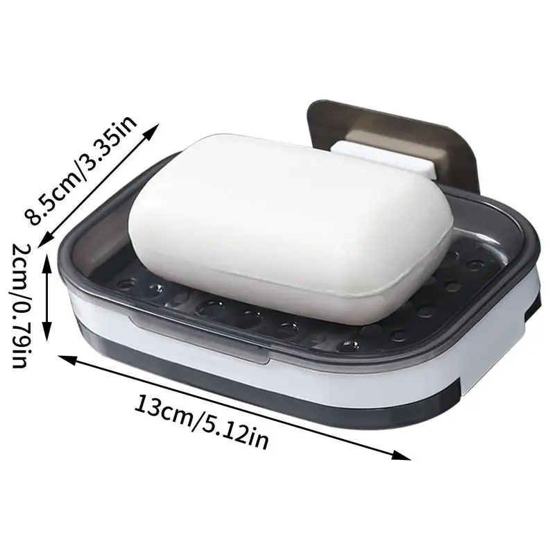 Bathroom Soap Holder Wall Mount Wall Mounted Draining Soap Saver For Bathroom Tile Soap Dish Soap Self-Adhesive Bathroom 6