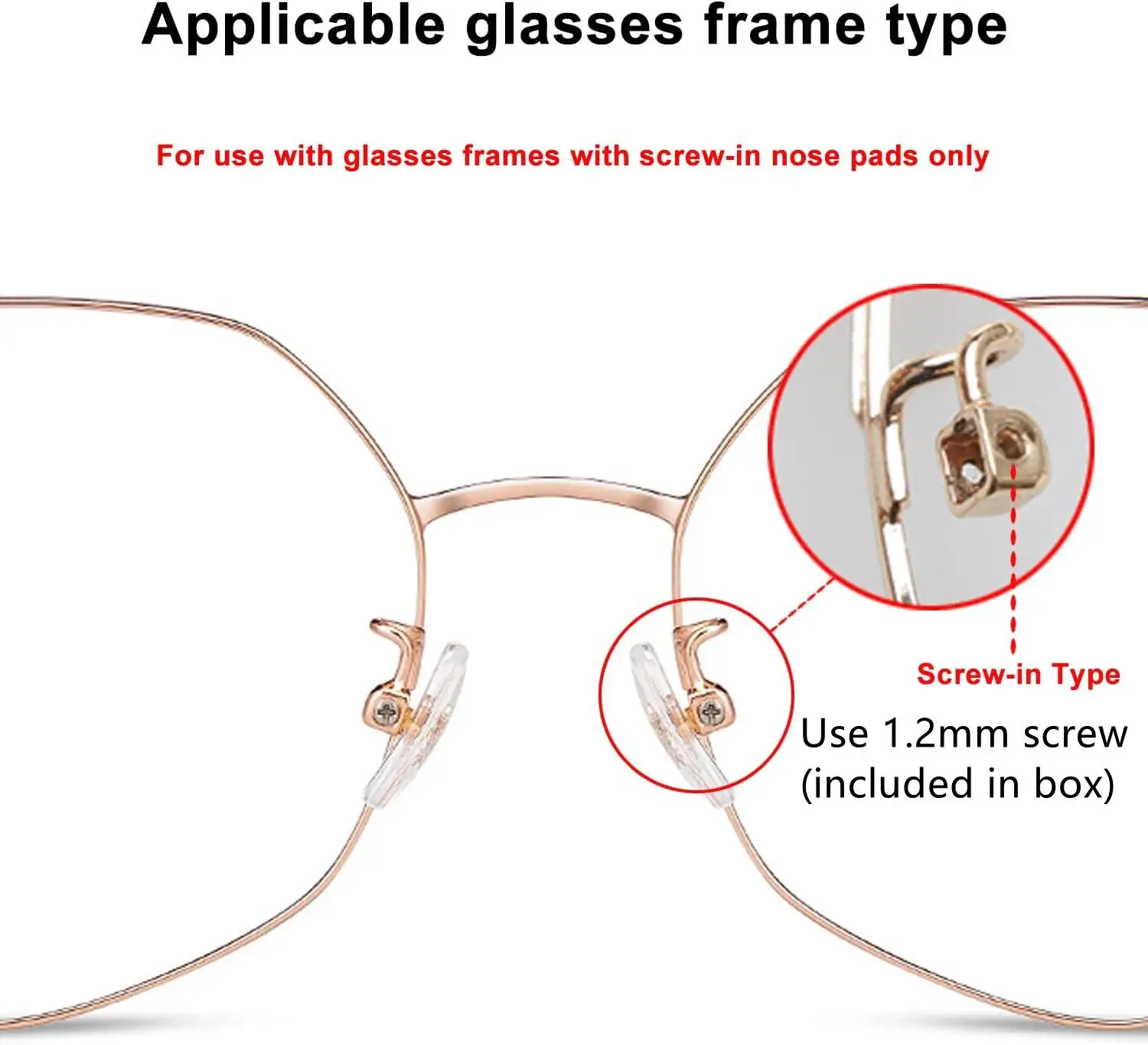 Eyeglasses Repair Kit Nose Pads Replacement Tool Kit With Screwdriver Tweezers Ear Hooks