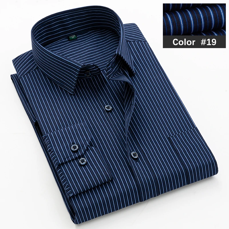 Men's Classic Blue Striped Long Sleeve Casual Shirt