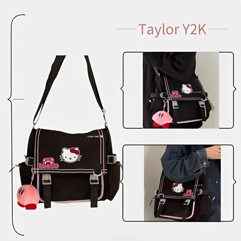 

Kawaii Sanrio сумка через плечо Hellokitty Аниме Мода Y2K острая девушка сумка через плечо модная оригинальная Высокая красота