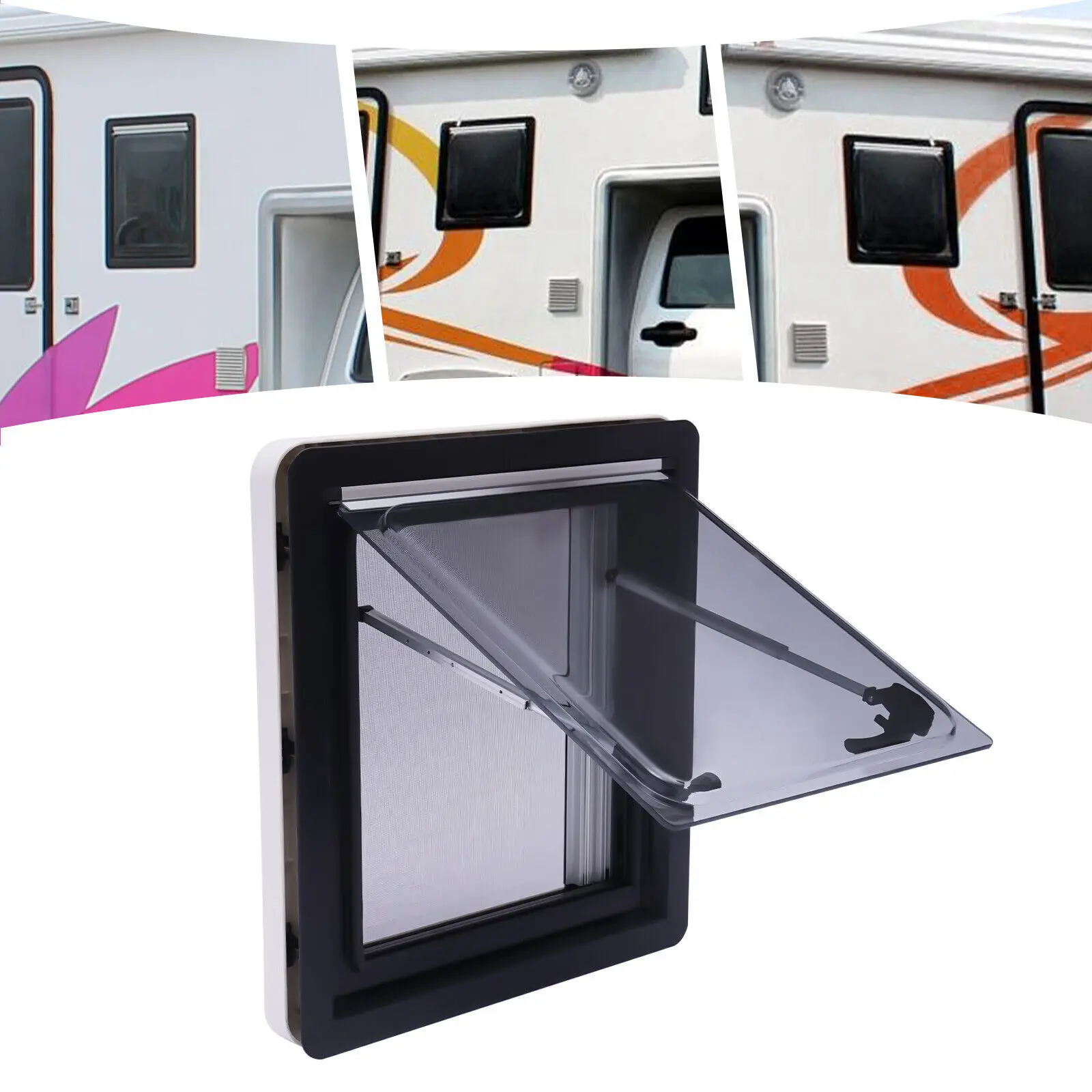 350mm X 280mm RV Trailer Caravan Motorhome Side Ventilation Camper Van Hinged External Push Out Window Aluminum MG16RW