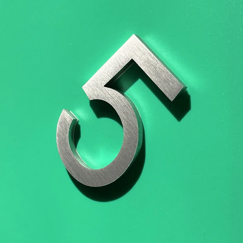 60mm Stainless Steel Number Stickers 0 To 9 Metal Self-adhesive Arabic Number Signs House Numbers For Doors Mailboxes Lockers house number signs house numbers number plate