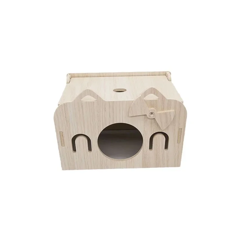 Hamster Nest Escape Room can be peeped into Golden Bear Wooden Small House Sleeping Nest Hamster Landscape Toy Supplies
