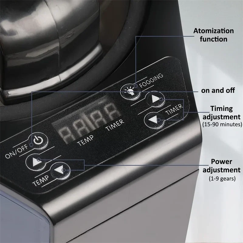 Sauna Steamer Portable Pot, 3L Stainless Steel Steam Generator with Remote Control, Smart Touch Button, Spa Machine 6