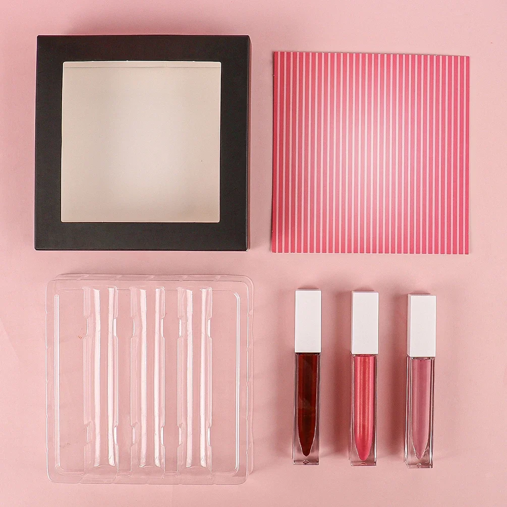 Kit de maquillage professionnel personnalisé, rouge à lèvres liquide végétalien, étiquette privée, sans cruauté, vente en gros