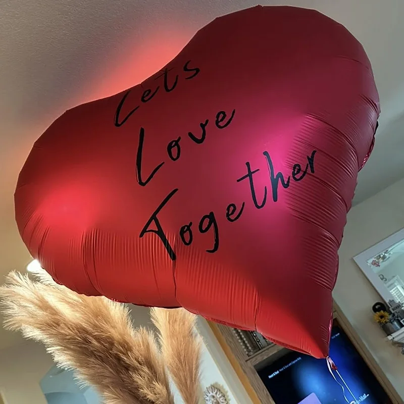 63Inch Giant Love Balloons Aluminum Red Heart Shaped Balloon for Wedding Valentine's Day Birthday Party Decoration Supplies