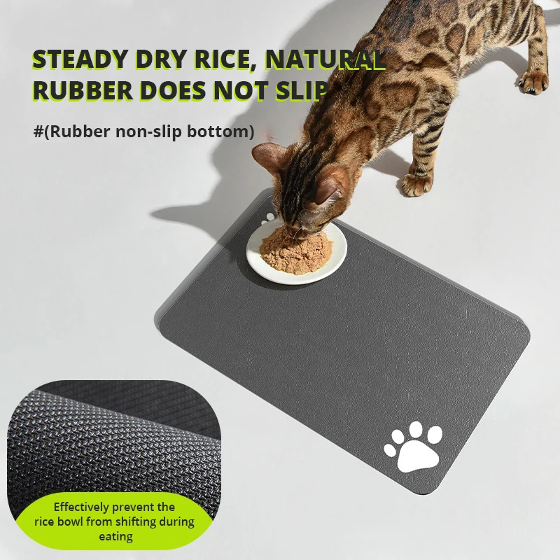 

Pet Cat Bowl Food Mat with High Lips Silicone Non-Stick Waterproof Dog Food Feeding Pad Puppy Feeder Tray Water Cushion Placemat