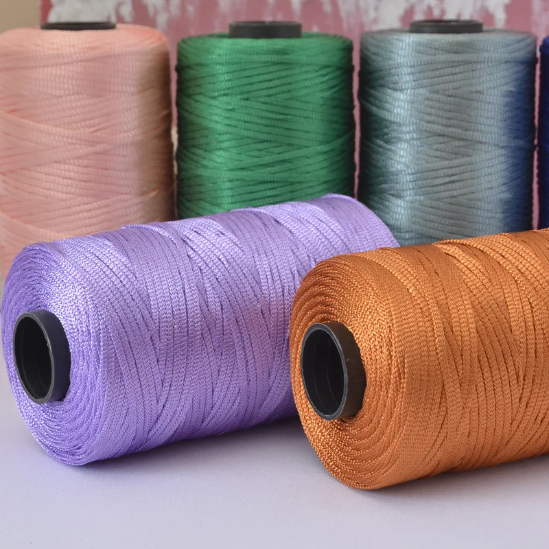 2Pcs ice silk bright cotton and linen thread 500g personalized hand-woven crocheted DIY available hook bag hat seat cushion 4