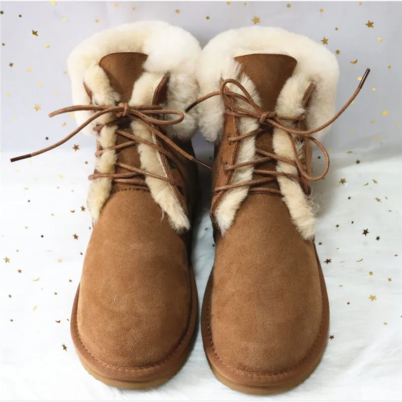 

Stunning New 2023 Real Sheepskin Women's Winter Classic Woman Snow Boots Genuine Sheepskin Women Boots Women Shoes