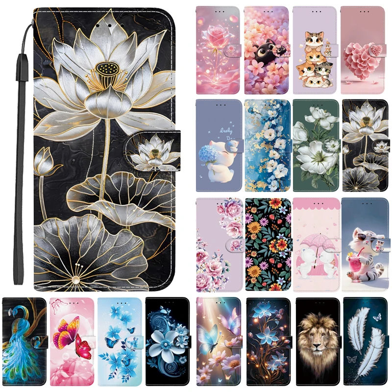 Elegant Floral Leather Wallet Phone Case - Premium Flip Cover