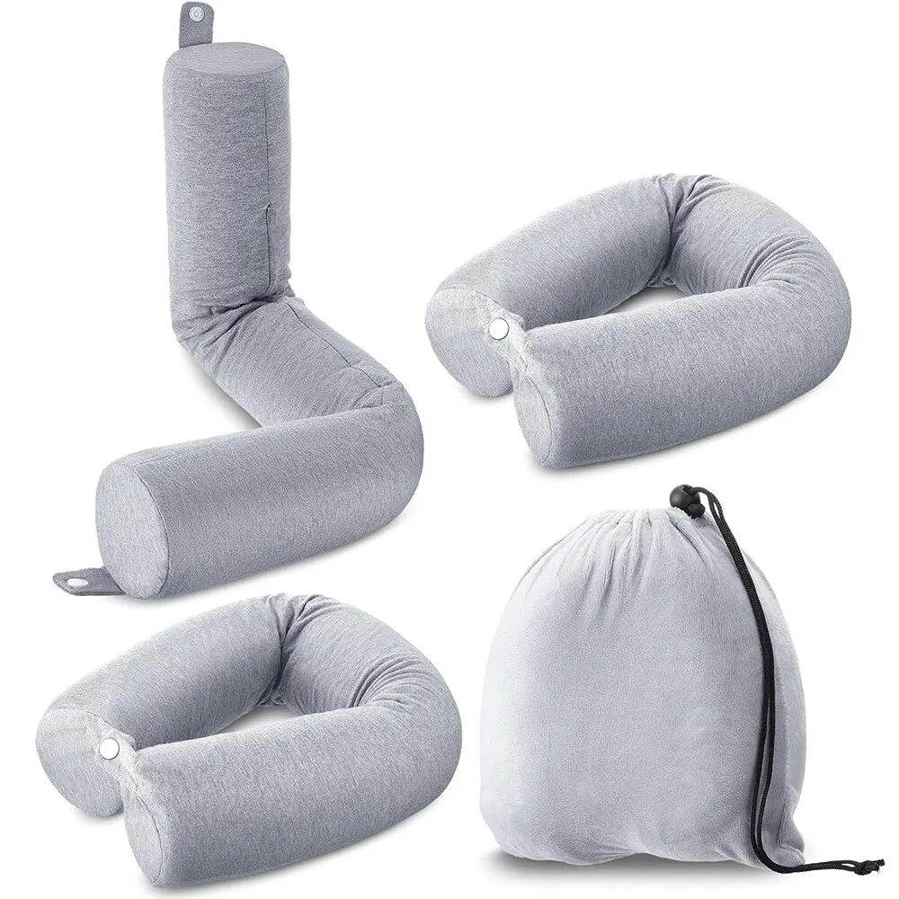 TwistMemoryFoamTravelPillowNeckPillowswithStorageBagChin