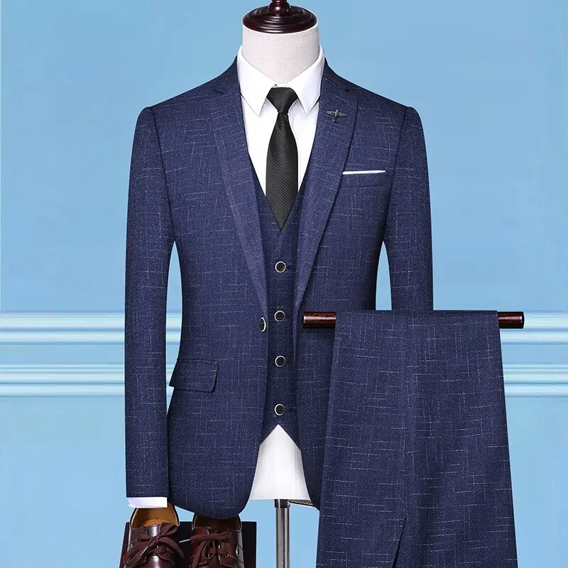 explosive new fashion lapel suit three-piece business professional formal wear handsome men exclusive