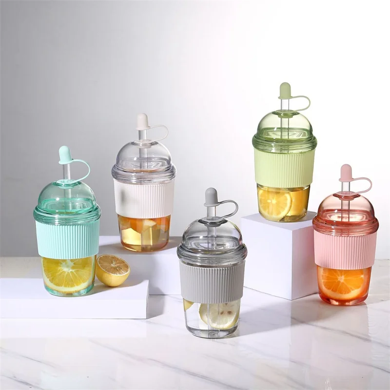 Description Picture 5 of item630/520/430ML Straw Cup With Lid And Straw Portable Large Capacity Tea Coffee Milk Cup Ins Style Water Cup For Office Juice Mug