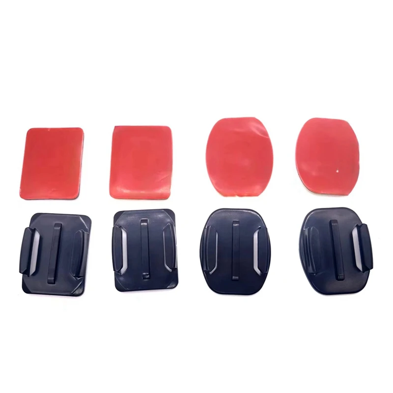

4Pcs Set For Gopro Hero 8/7/6/5 Helmet Replacement Small Ant Flat Curved Base Shangou Adhesive (With Stickers)