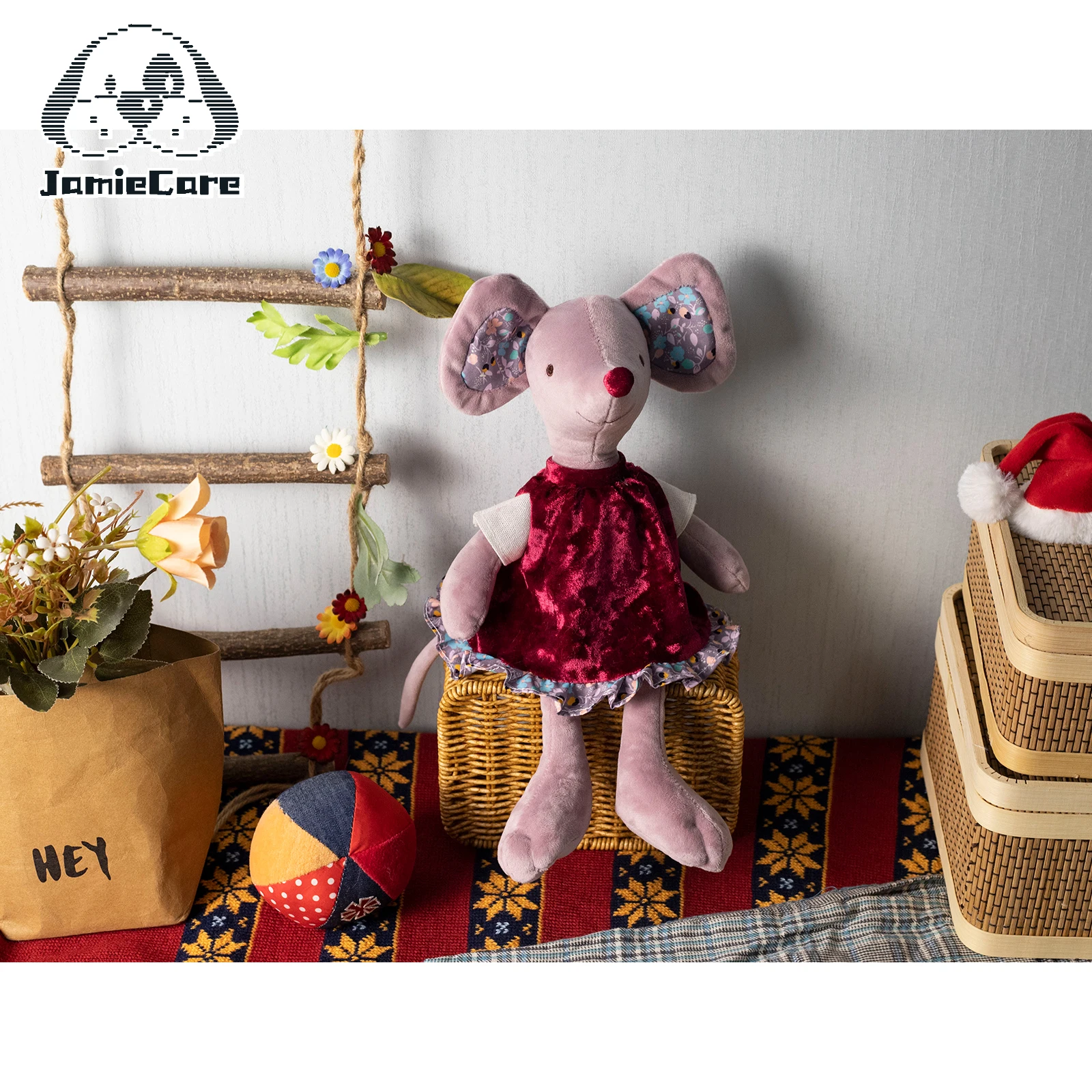 Stuffed Animal Mouse Dolls With Skirt Home Decoration Plush Mouse Toy for Children Spleeping Mate Room Ornament - 5