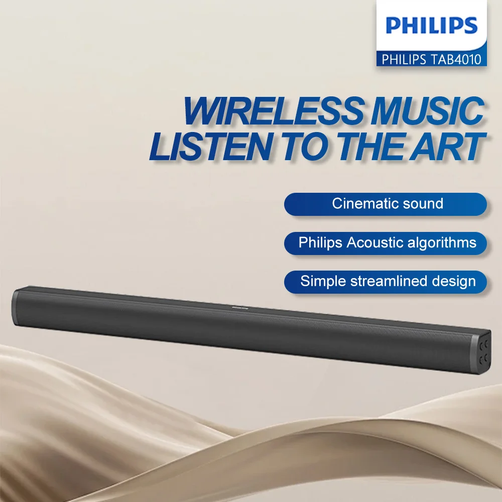 PHILIPS TAB4010 Soundbar Home Theater Sound Effect 2.0 Stereo sound effect used for TV speakers and computer audio systems