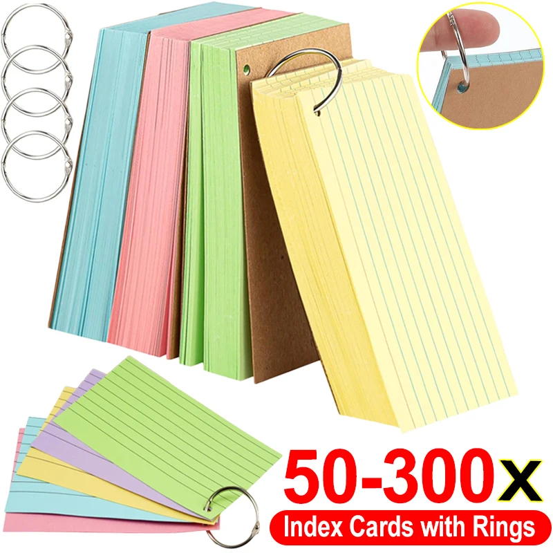 Vibrant Ruled Notecard Set with Binder Ring