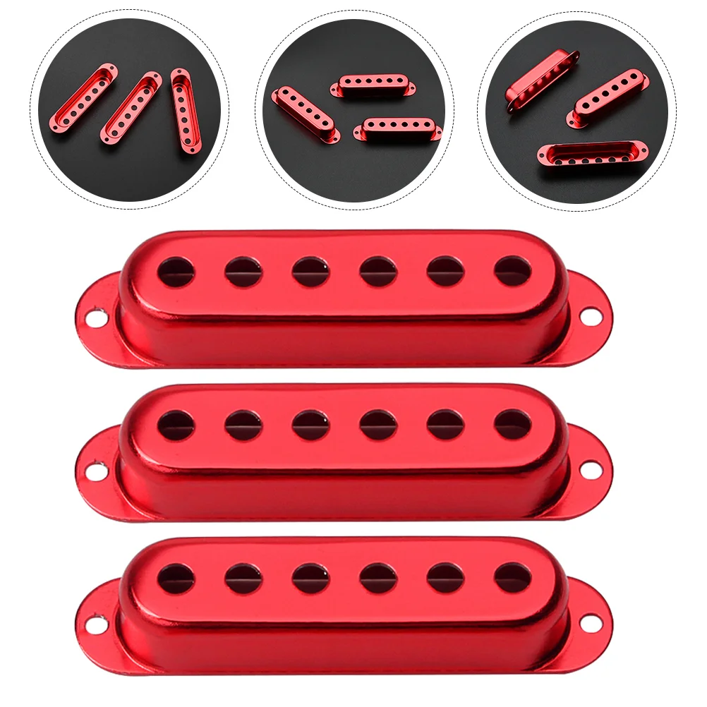 

Vaguelly Guitar Accessories Humbucker Single Coil Pickup Cover Metal Electric Replacement Red Guitar Accesories