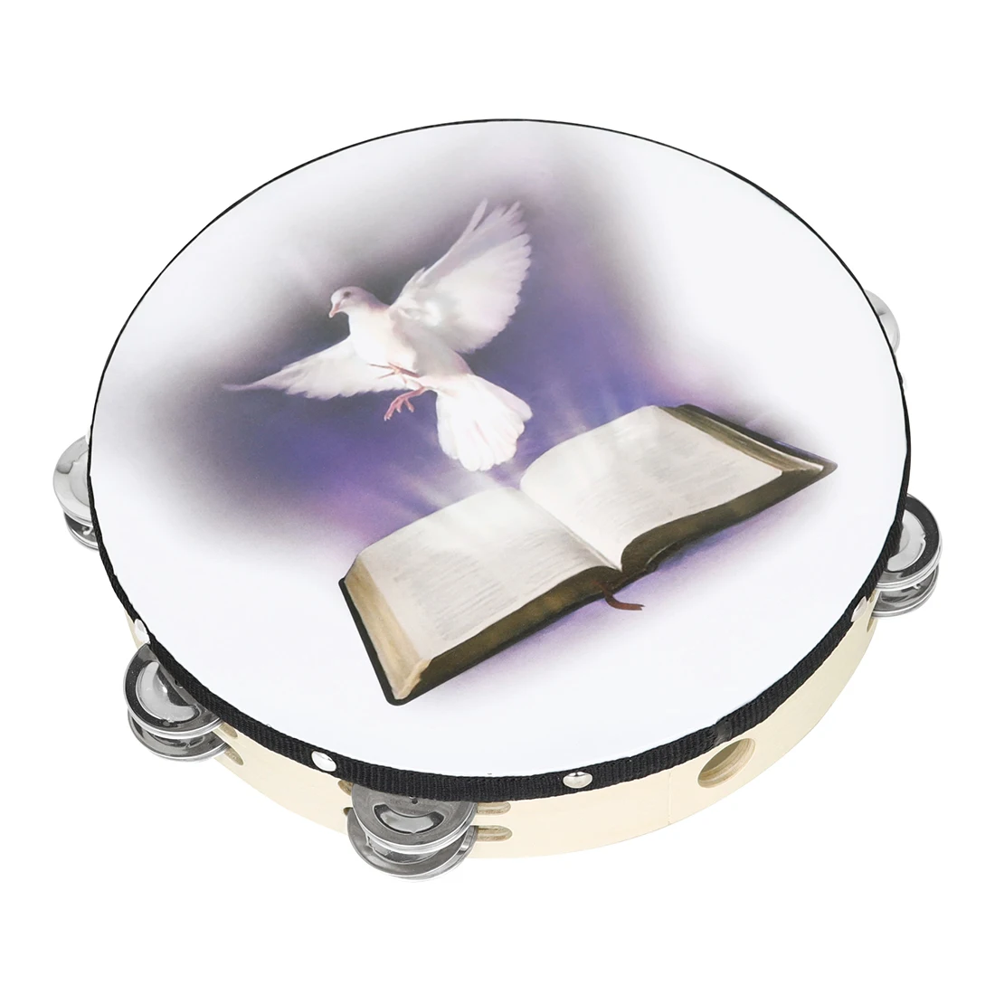IRIN 10 Inch Tambourine Hand Drums Sheepskin Music Drums Tambourine Orff Percussion Instrument for Children Christmas Gifts