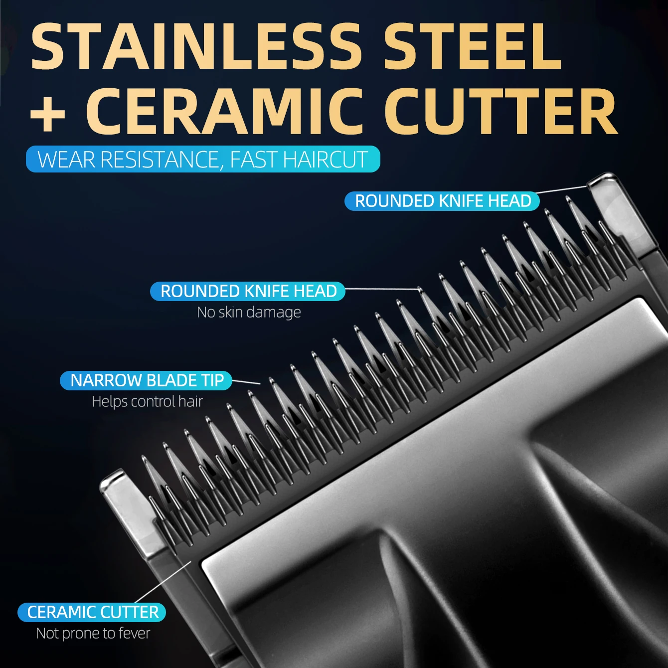 Kemei 남성용 전기 헤어 클리퍼, USB 충전식, 0mm 간격 조각 클리퍼, 무선 헤어 트리머, 헤어 커팅 머신 KM-2296