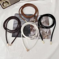 Corde ronde en cuir pour femme, ceinture fine, ceinture nouée décorative, jupe, manteau, sangle de pull, mode JOWomen, 1 pièce 5