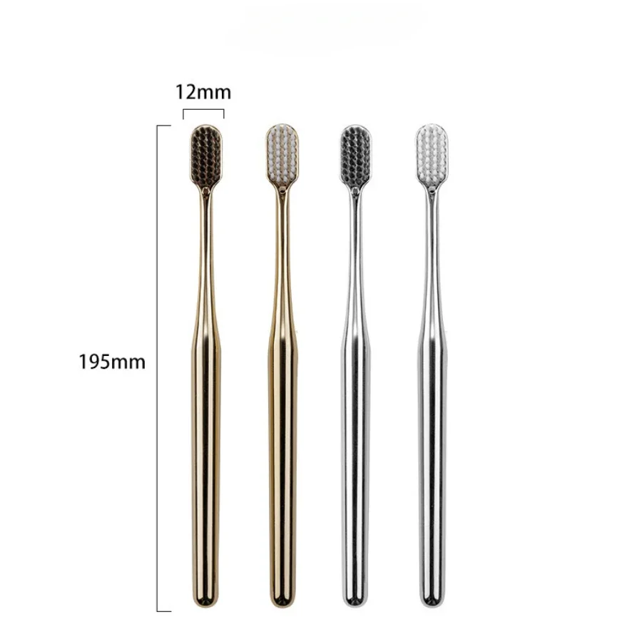 New Luxury Soft Toothbrush Men Women Adult Tooth Brush Gold Silver Dental Brushes Elegance Gentle Toothbrushes Drop Shipping