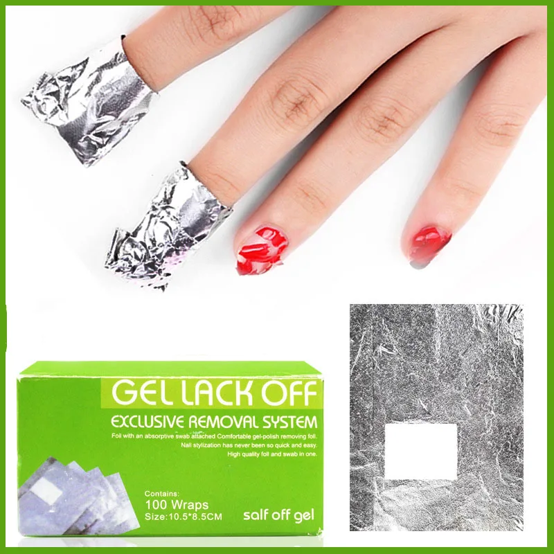 100PCs  Nail Art FOIL Polish Removal -FOIL GEL WRAPS REMOVER SOAK OFF ACRYLIC,10.5*8.5CM/pcs Foil Nail Removal Wraps 2
