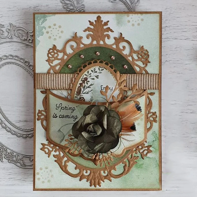 

Panalisacraft Vintage Lace Frame Metal Cutting Dies Stencils DIY Scrapbooking/album Decorative Embossing DIY Paper Cards