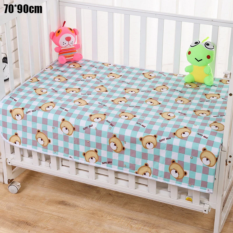 Waterproof Cotton Baby Changing Mat - Reusable & Washable Crib Sheet and Diaper Pad Cover