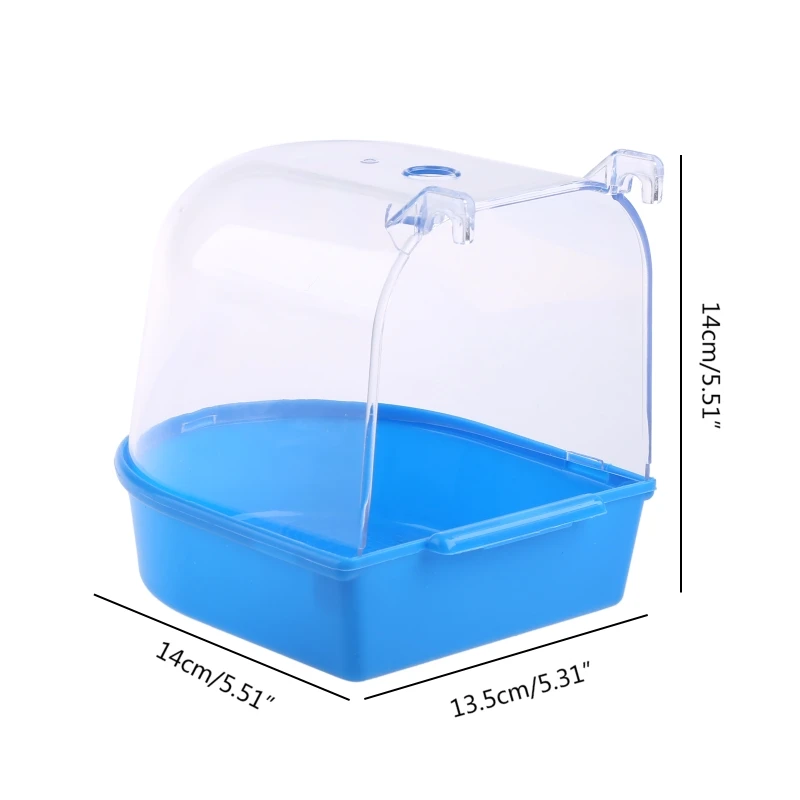 Bird Bath Box Cockatiel Plastic Bathtub with Anti-Slip Bottom Birdcage Shower 29EF
