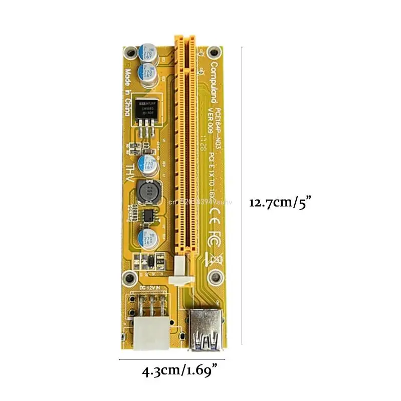 1X to16X 확장 USB3.0 케이블 6핀 Sata용 PCI-E 라이저 카드 009S PCI