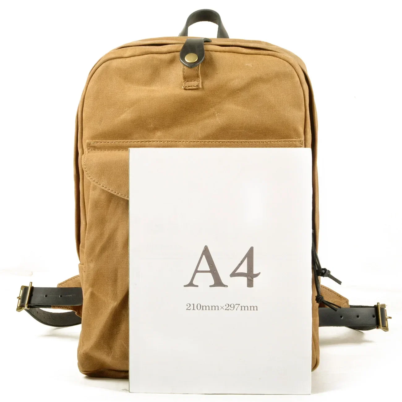 Waterproof Oil Wax Canvas Leather Hiking Backpack